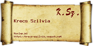 Krecs Szilvia névjegykártya