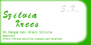 szilvia krecs business card